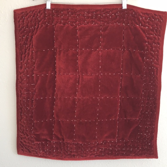 Set(3) Pottery Barn velvet box stitch shams merlot - Picture 5 of 11